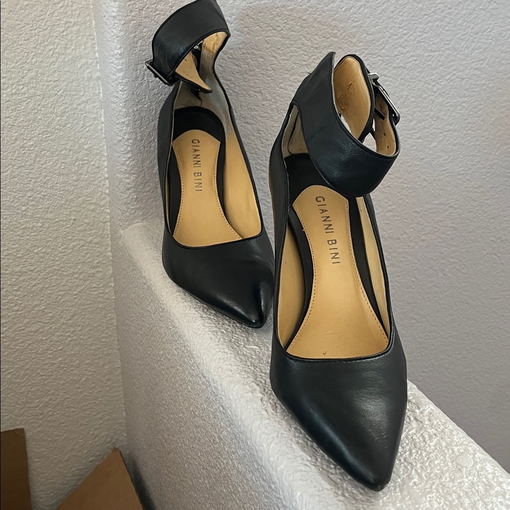 Gianni Bini Black Ankle-Strap Stiletto Pump - Women Shoes